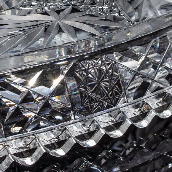 Antique American Brilliant Period Clark Co. Crystal Celery Dish | 19th Century - Picture 7 of 9